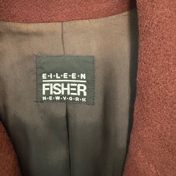 Vintage Eileen Fisher Wool Cashmere Fully Lined Oversized Blazer Coat Size Large - Picture 6 of 8